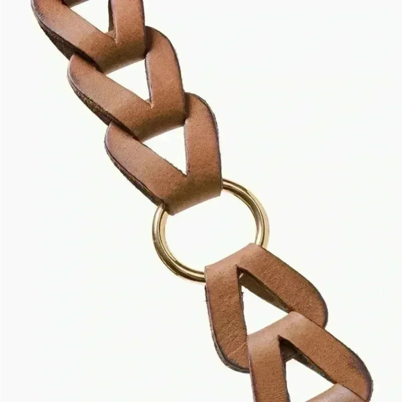 Chicos Trisha Geometric Full grain Leather Belt. Gold hardware, New with Tags - Picture 4 of 10